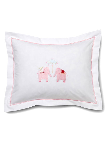 Baby Boudoir Pillow Cover, Umbrella Elephants (Pink)