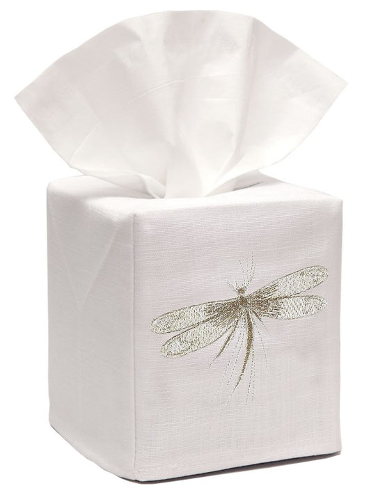 Tissue Box Cover, Classic Dragonfly (Beige)