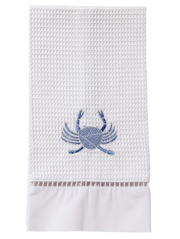 Guest Towel, Waffle Weave, Crab (Blue)