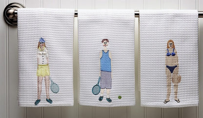 Guest Towel, Waffle Weave, Tennis Lady (Yellow)