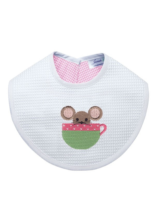 Bib, Mouse in Cup (Pink)