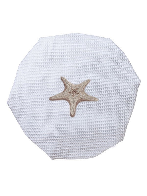 Shower Cap, Waffle Weave, Morning Starfish (Beige)