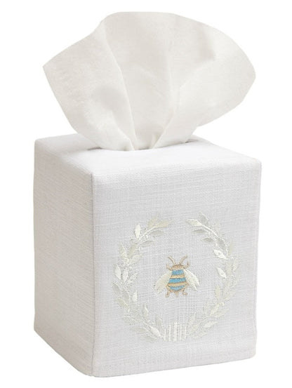Tissue Box Cover, Embroidered Bees
