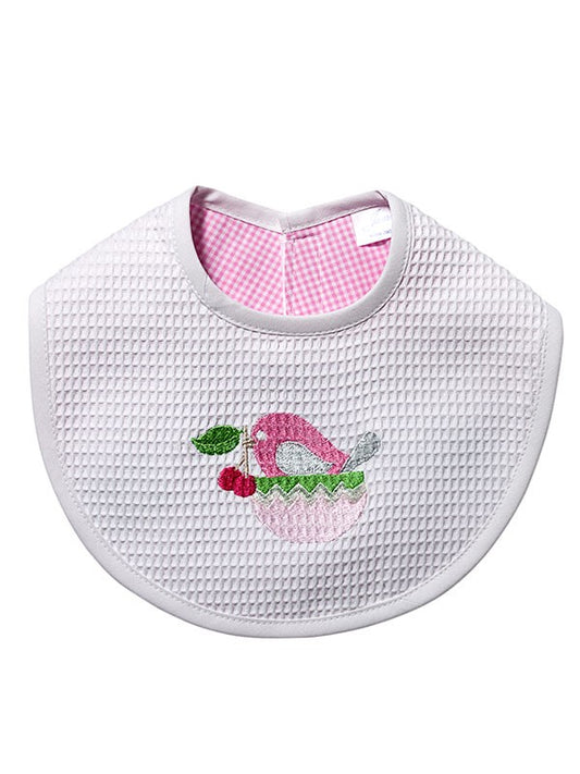 Bib, Bird in Cup (Pink)