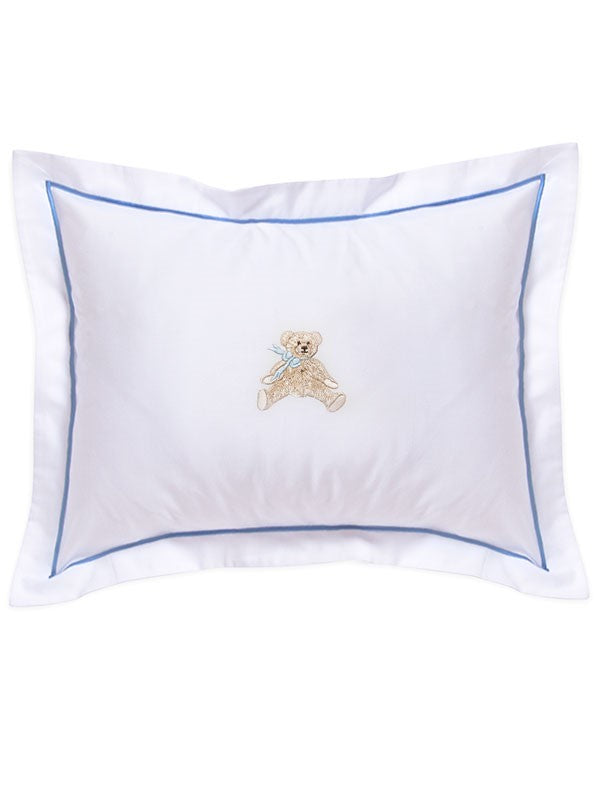 Baby Boudoir Pillow Cover, Bow Teddy (Blue)