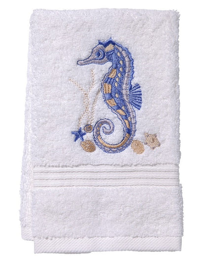 Guest Towel, Terry, Seahorse & Shells (Blue)