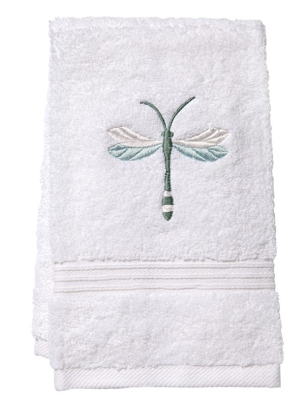 Guest Towel, Terry, Twilight Dragonfly (Aqua)