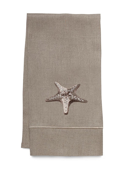 Guest Towel, Natural Linen, Morning Starfish (Beige)