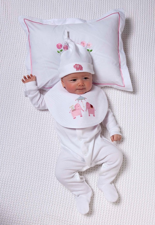 Bib, Umbrella Elephant (Pink)