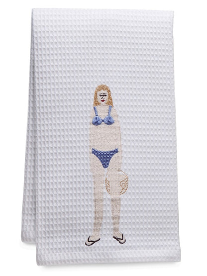 Guest Towel, Waffle Weave, Bikini Girl (Blue)