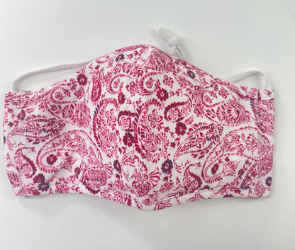 Face Mask, Paisley (Raspberry)