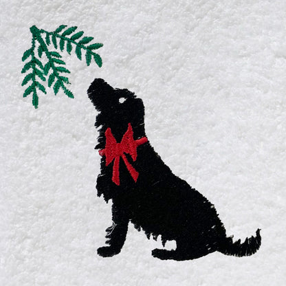 Guest Towel, Terry, Holiday Black Lab