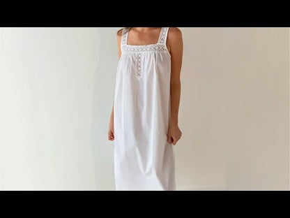 Louise White Cotton Nightgown