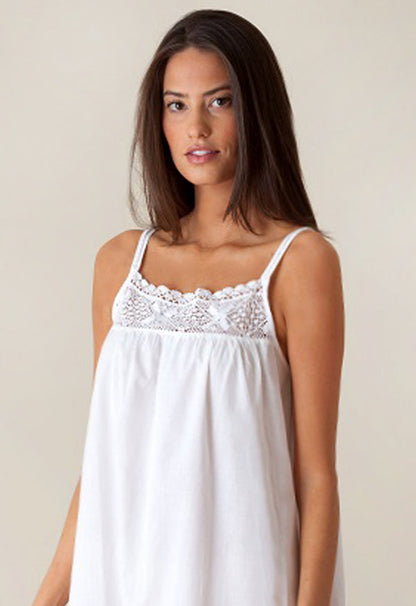 Jenn White Cotton Nightgown, Lace