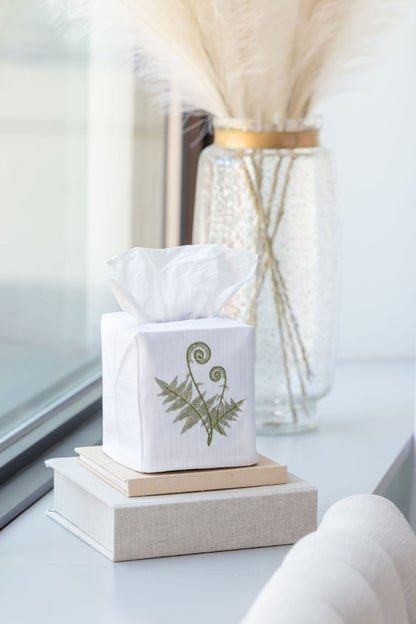 Tissue Box Cover, Fiddlewood Fern (Olive)
