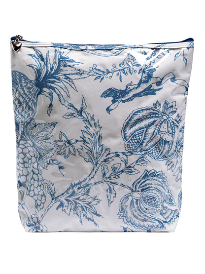 Cosmetic Bag (Large), Pineapple Garden (Blue)
