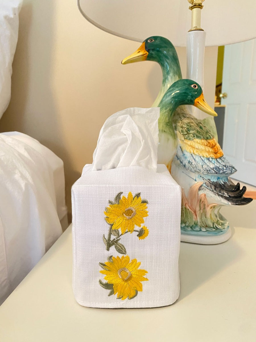 Tissue Box Cover, Sunflower (Yellow)