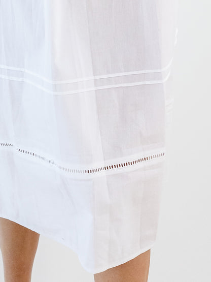 Mia White Cotton Nightgown