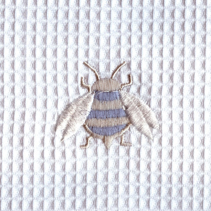 Guest Towel, Natural Linen & Satin Trim, Napoleon Bee (Duck Egg Blue)