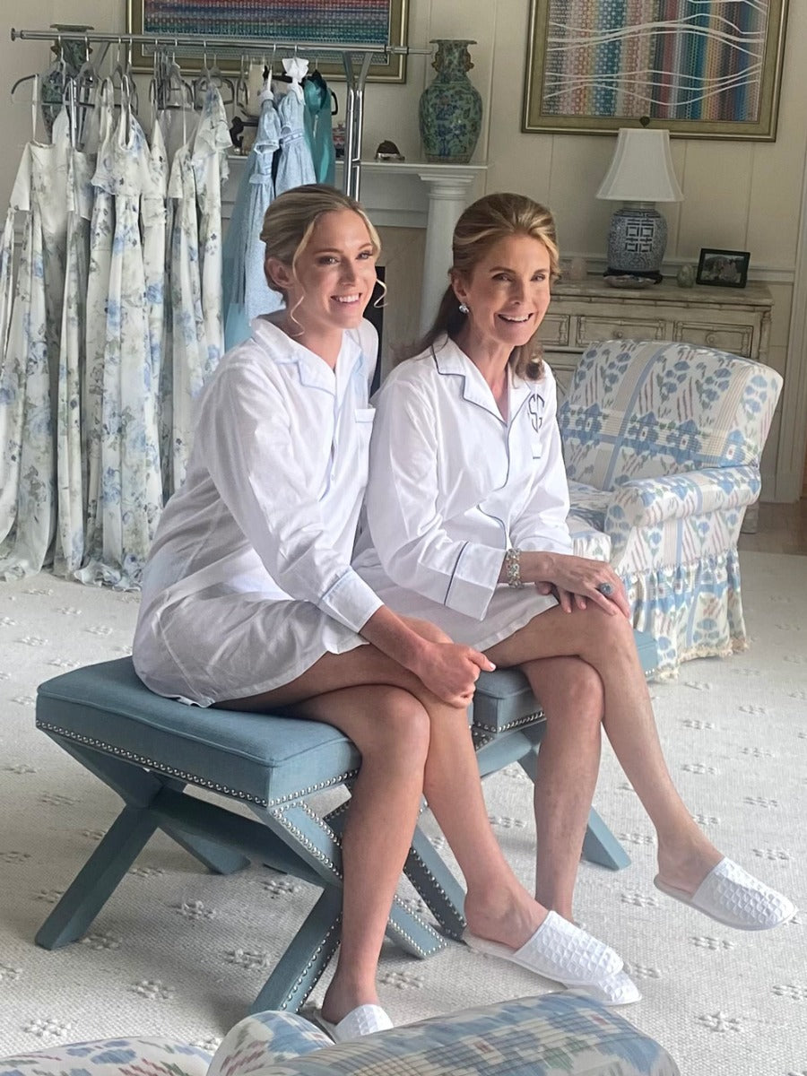 Ally Nightshirt, Black or Navy Piping