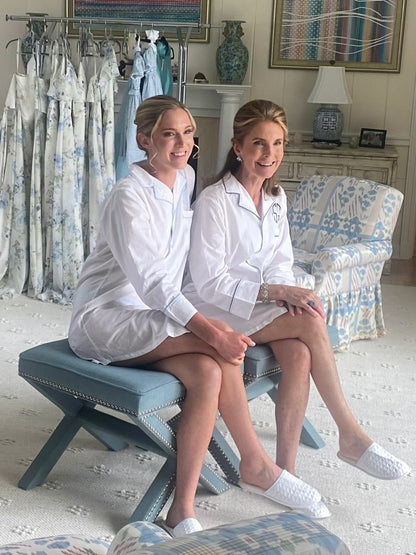 Ally Nightshirt, Black or Navy Piping