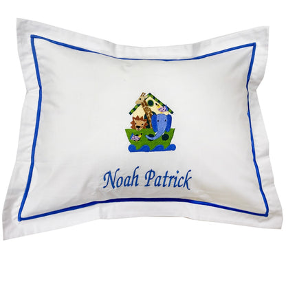 Baby Boudoir Pillow Cover, Noah's Ark (Blue)