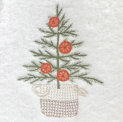 Guest Towel, Terry, Oranges for Christmas