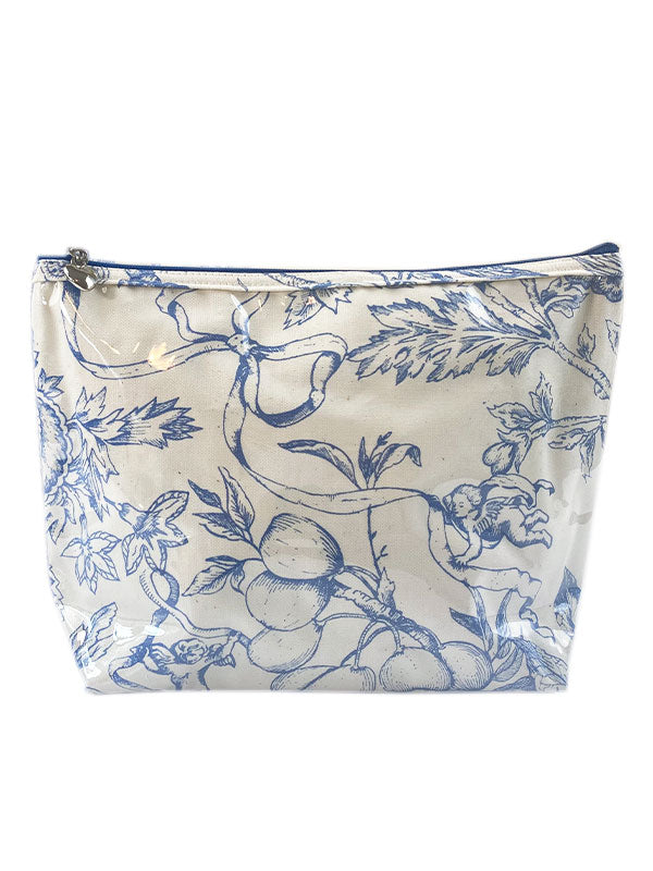 Cosmetic Bag (Medium), Pineapple Garden (Blue)