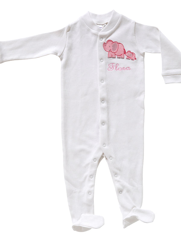 Footie, Elephant & Baby (Pink)