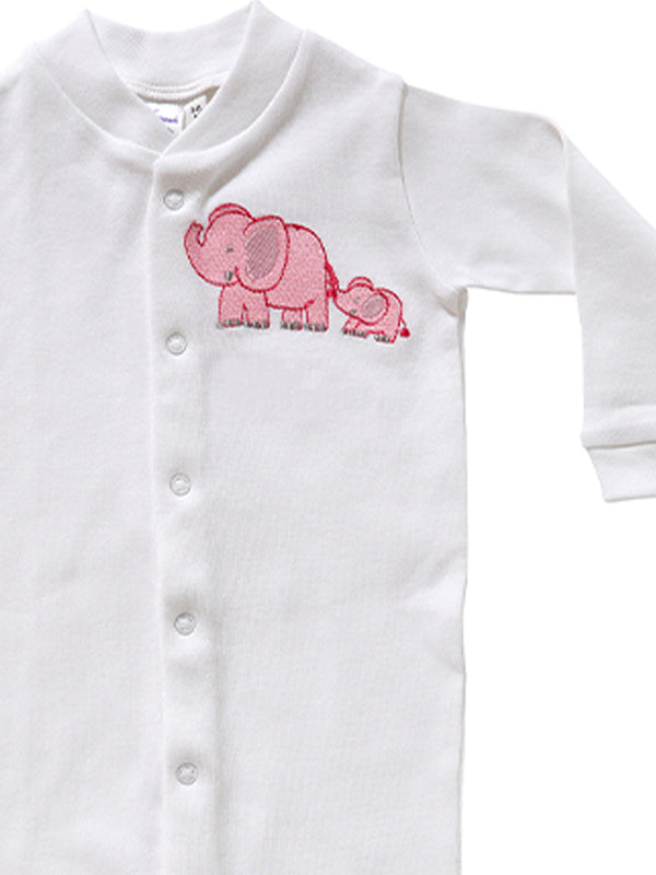 Footie, Elephant & Baby (Pink)