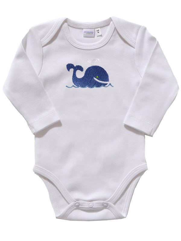 Onesie (Long Sleeve), Whale (Blue)