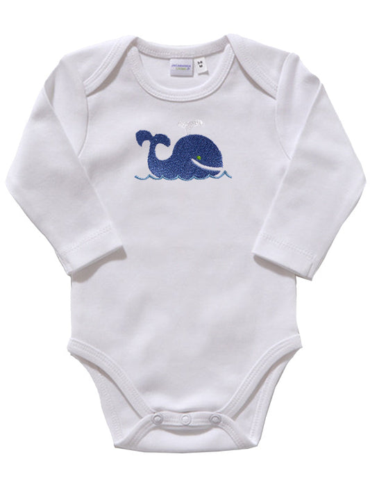 Onesie (Long Sleeve), Combed Cotton, Embroidered