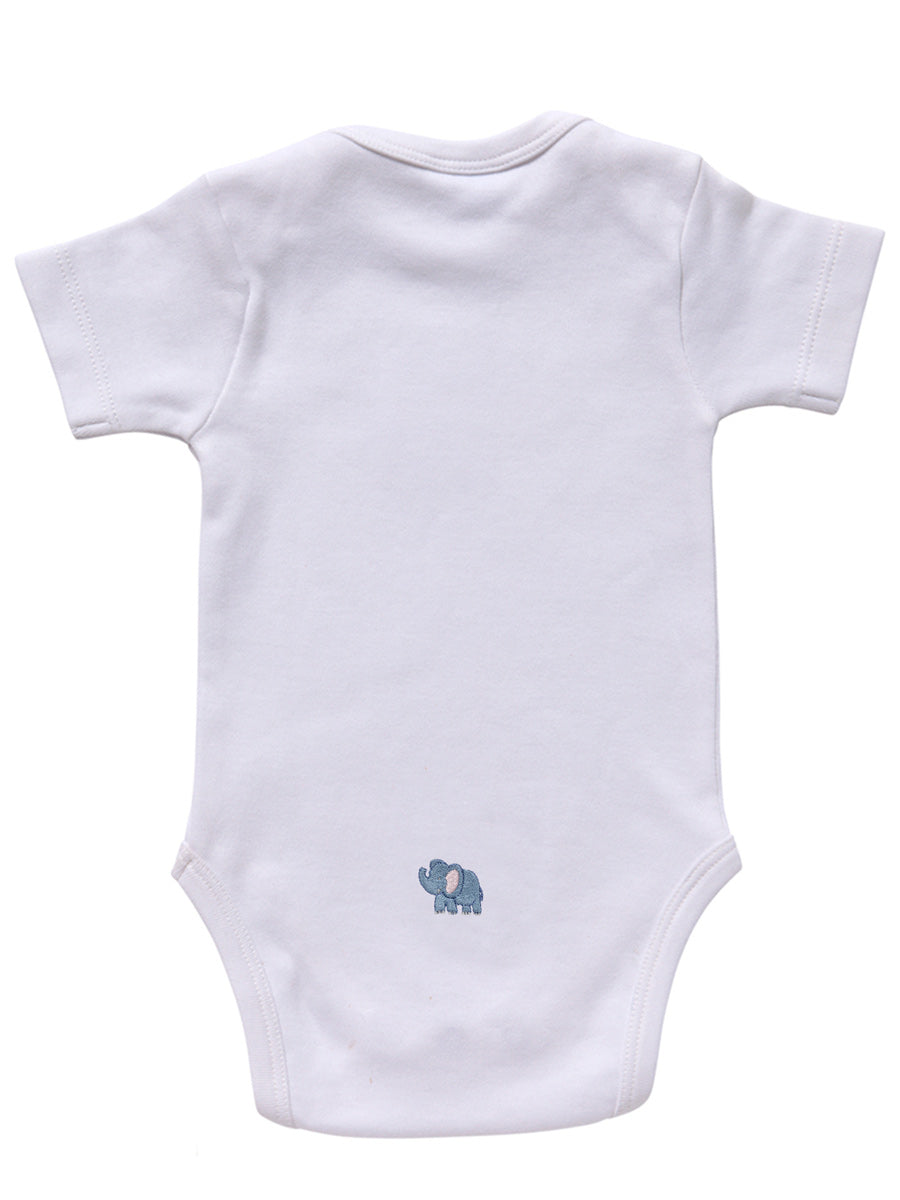 Onesie (Short Sleeve), Elephant & Baby (Blue)