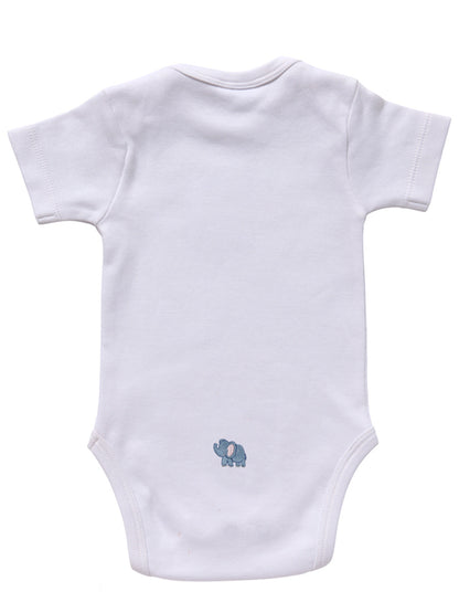 Onesie (Short Sleeve), Elephant & Baby (Blue)