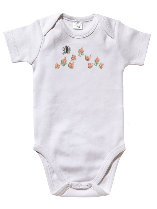 Onesie (Short Sleeve), Rosebuds & Butterfly (Pink)