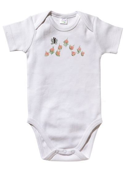 Onesie (Short Sleeve), Rosebuds & Butterfly (Pink)