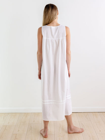 Savannah White Cotton Nightgown