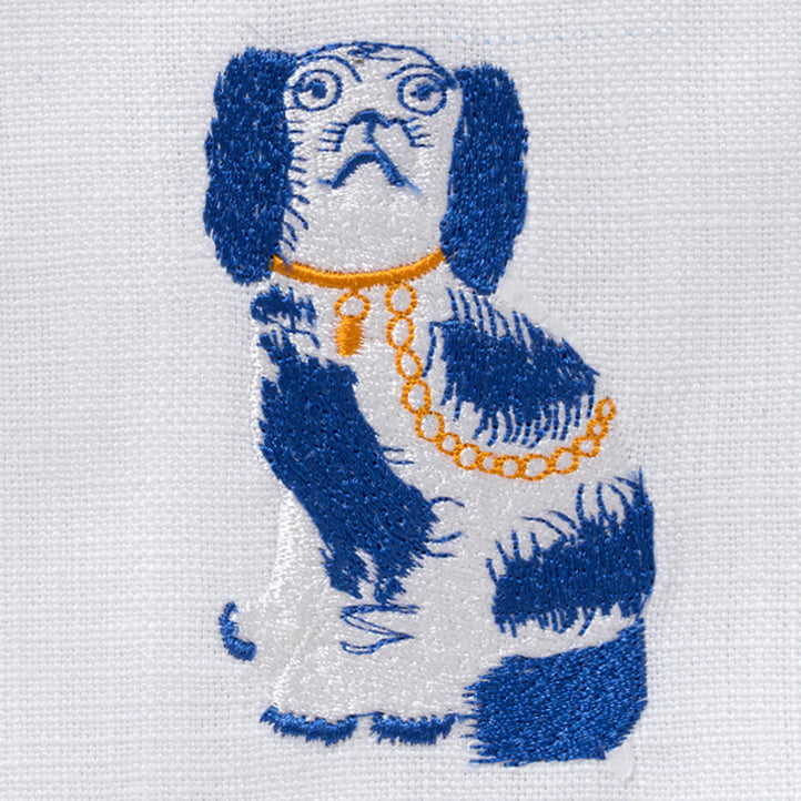 Cosmetic Bag (Small), Waffle Weave, Staffordshire Dog (Blue)