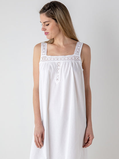 Louise White Cotton Nightgown