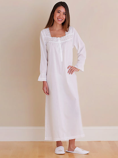 Susan White Cotton Nightgown