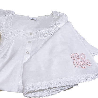 Susan White Cotton Nightgown