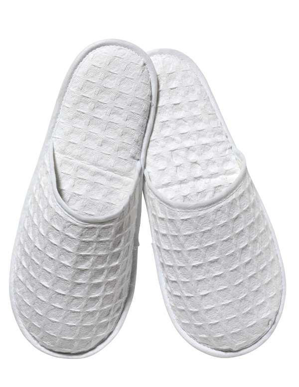 Slippers, Luxury Waffle Weave, Closed Toe